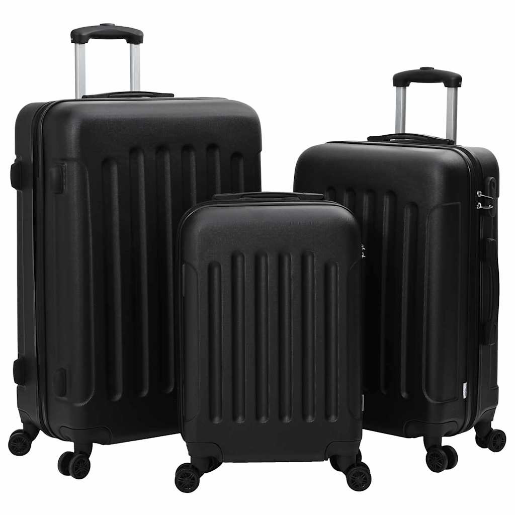 Kofer s zaključavanjem 3 pcs Crna 50 x 31 x 78 cm ABS plastika