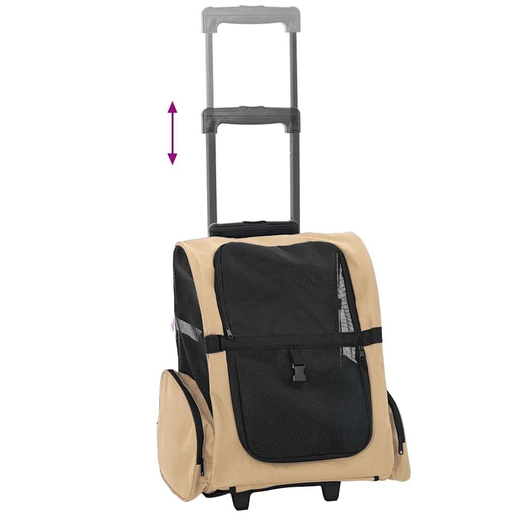 Kolica za kućne ljubimce 3 u 1 Dizajn Pješčana 48 x 32 x (57-106) cm Oxfordska tkanina