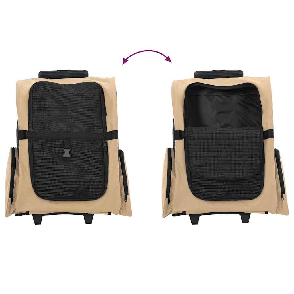 Kolica za kućne ljubimce 3 u 1 Dizajn Pješčana 48 x 32 x (57-106) cm Oxfordska tkanina