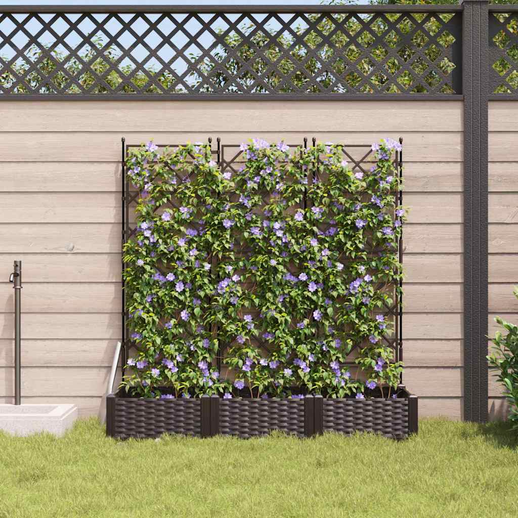Vrtna saksija 3 pcs Smeđa 120 x 40 x 125,5 cm Plastika