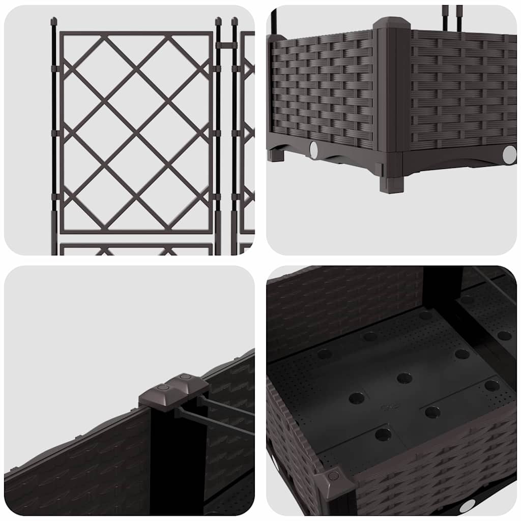 Vrtna saksija 5 pcs Smeđa 120 x 120 x 125,5 cm Plastika