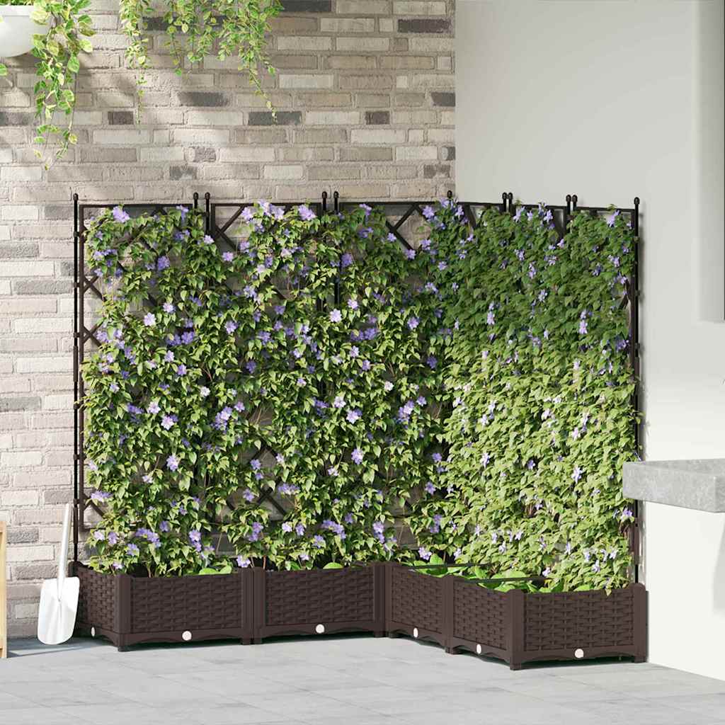 Vrtna saksija 5 pcs Smeđa 120 x 120 x 125,5 cm Plastika