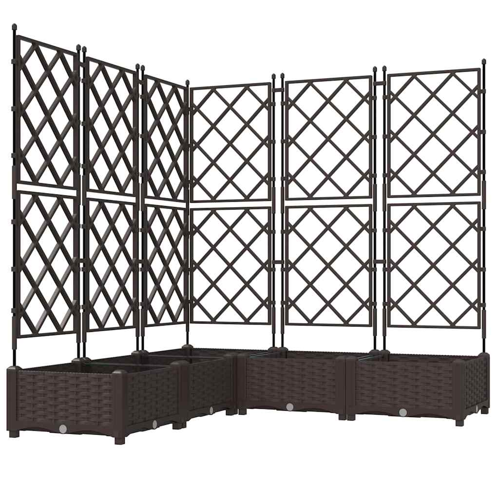 Vrtna saksija 5 pcs Smeđa 120 x 120 x 125,5 cm Plastika