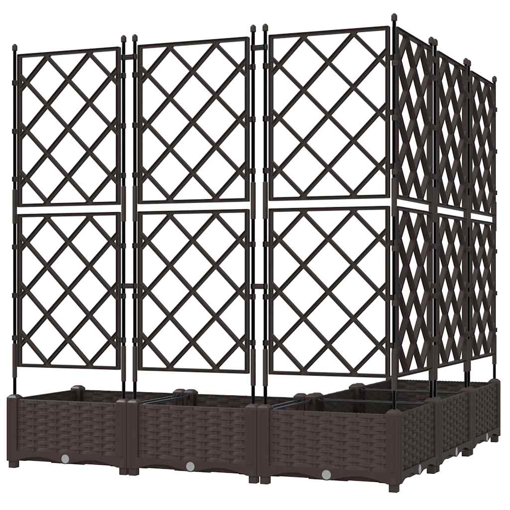 Vrtna saksija 5 pcs Smeđa 120 x 120 x 125,5 cm Plastika