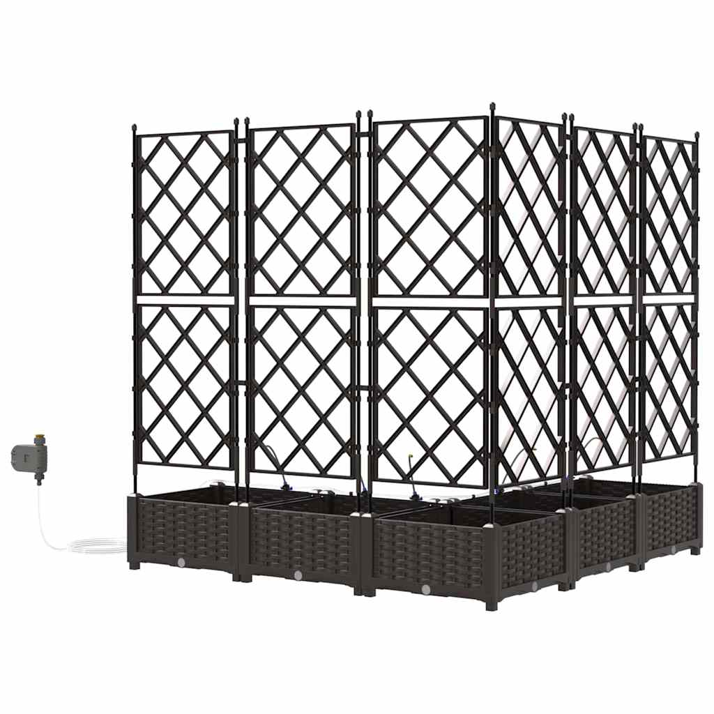 Vrtna saksija 5 pcs Smeđa 120 x 120 x 126 cm Plastika