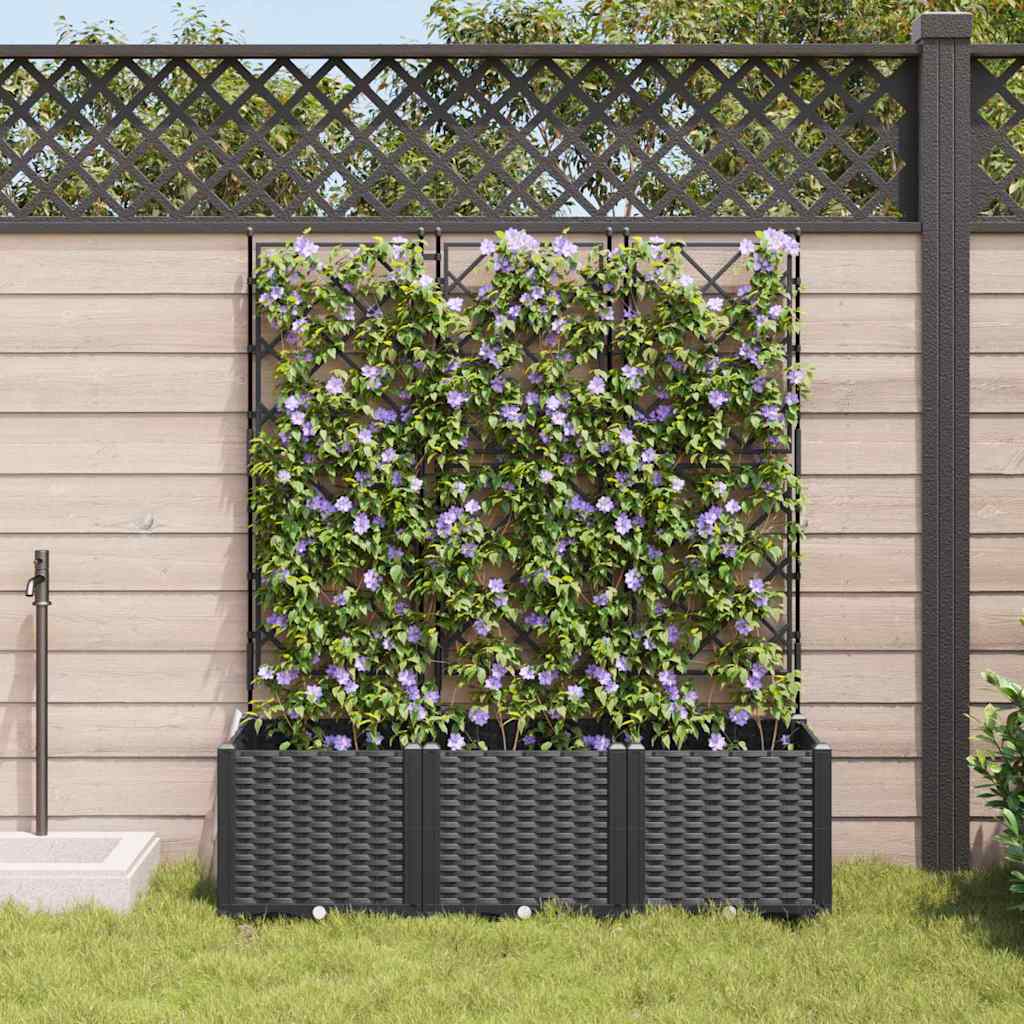 Vrtna saksija 3 pcs Crna 120 x 40 x 143 cm Plastika