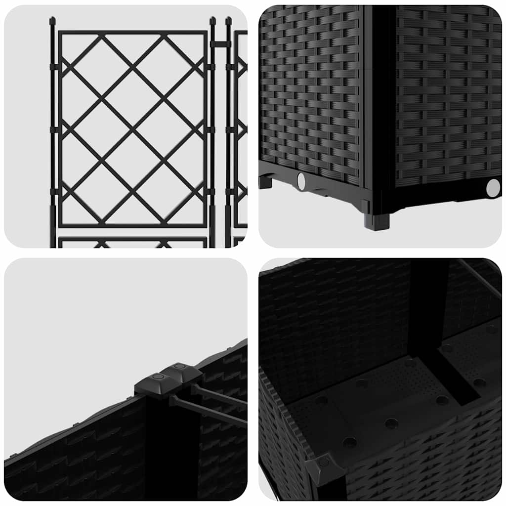 Vrtna saksija 5 pcs Crna 120 x 120 x 143 cm Plastika