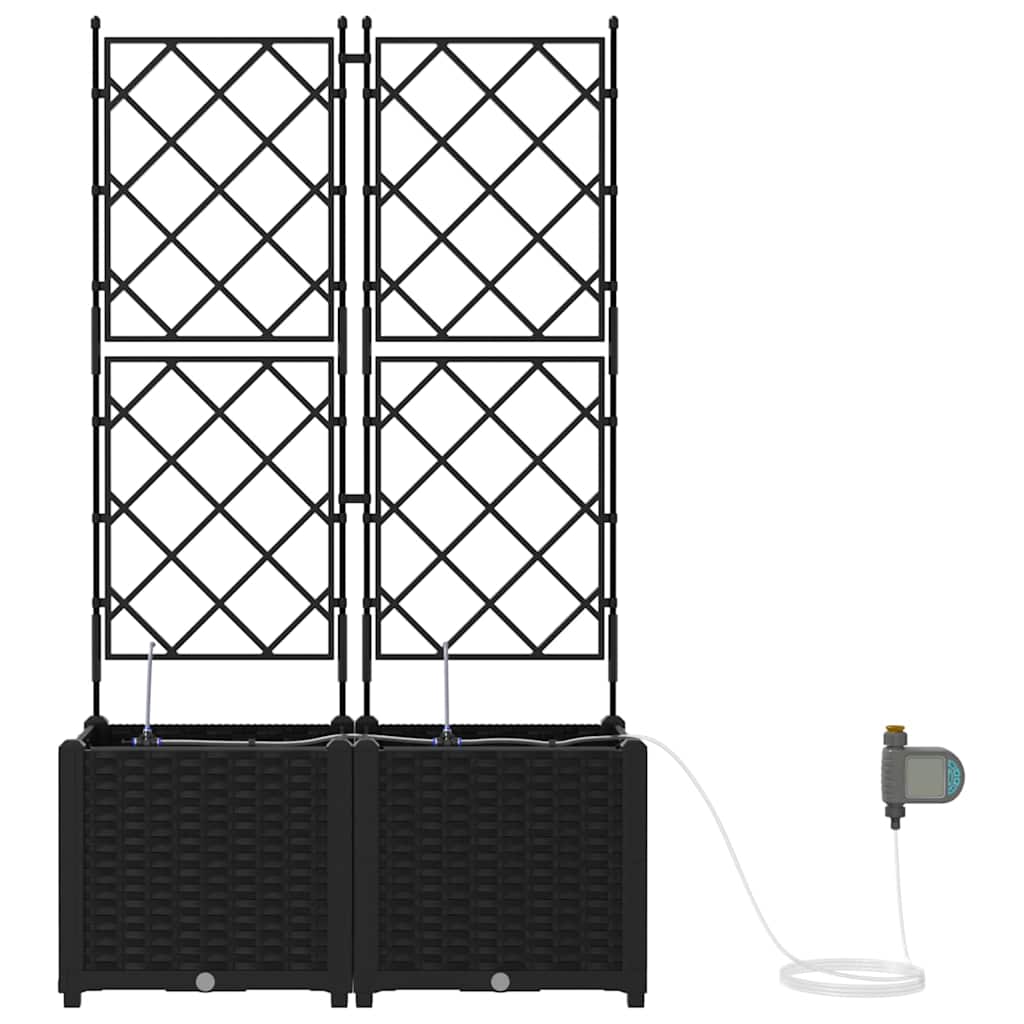 Vrtna saksija 2 pcs Crna 80 x 40 x 142 cm Plastika