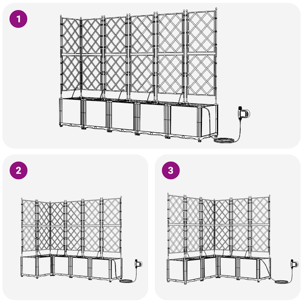 Vrtna saksija 5 pcs Crna 120 x 120 x 142 cm Plastika