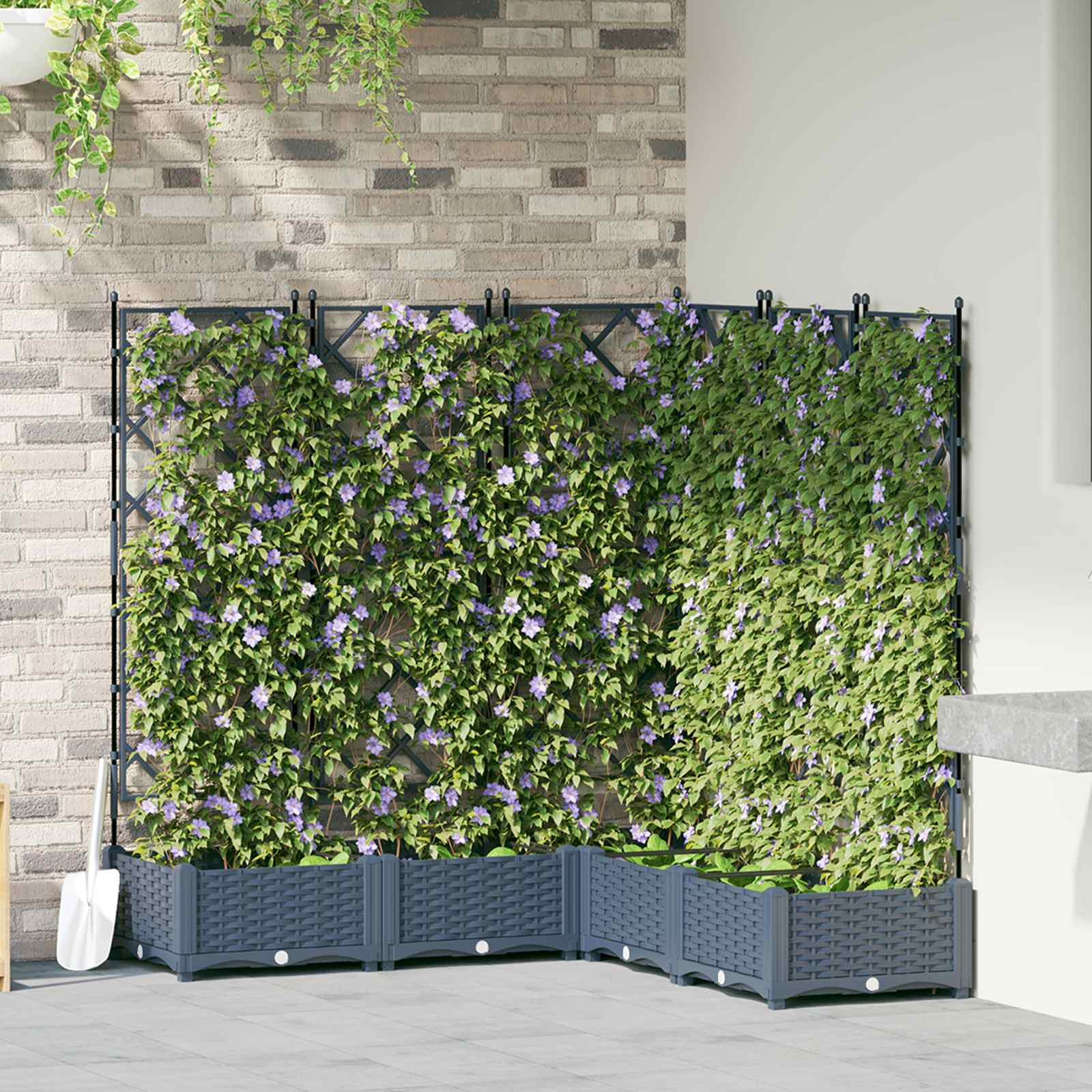 Vrtna saksija 5 pcs Sivi 120 x 120 x 125,5 cm Plastika