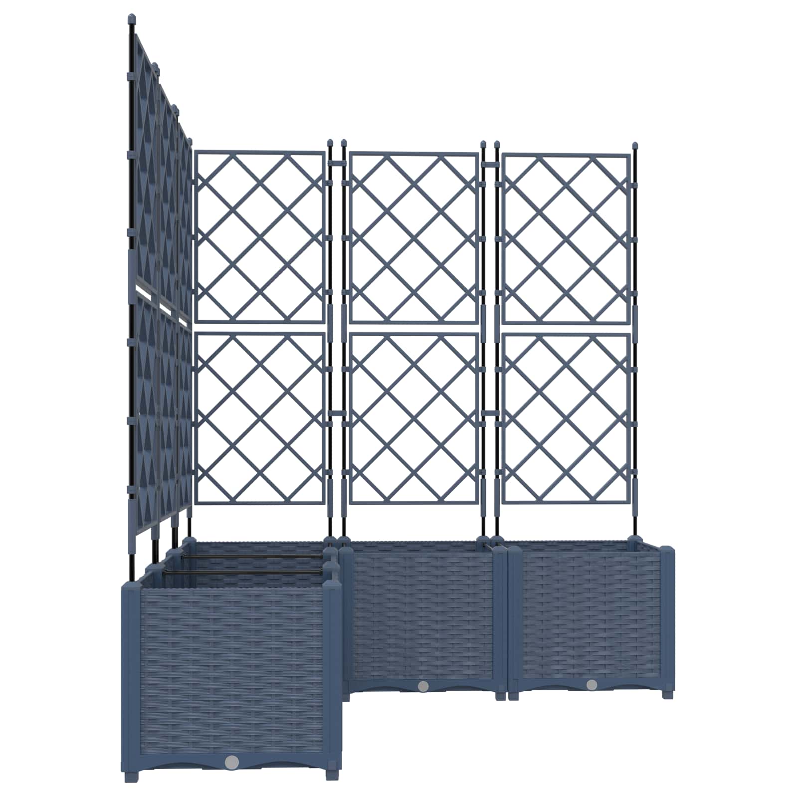 Vrtna saksija 5 pcs Sivi 120 x 120 x 143 cm Plastika
