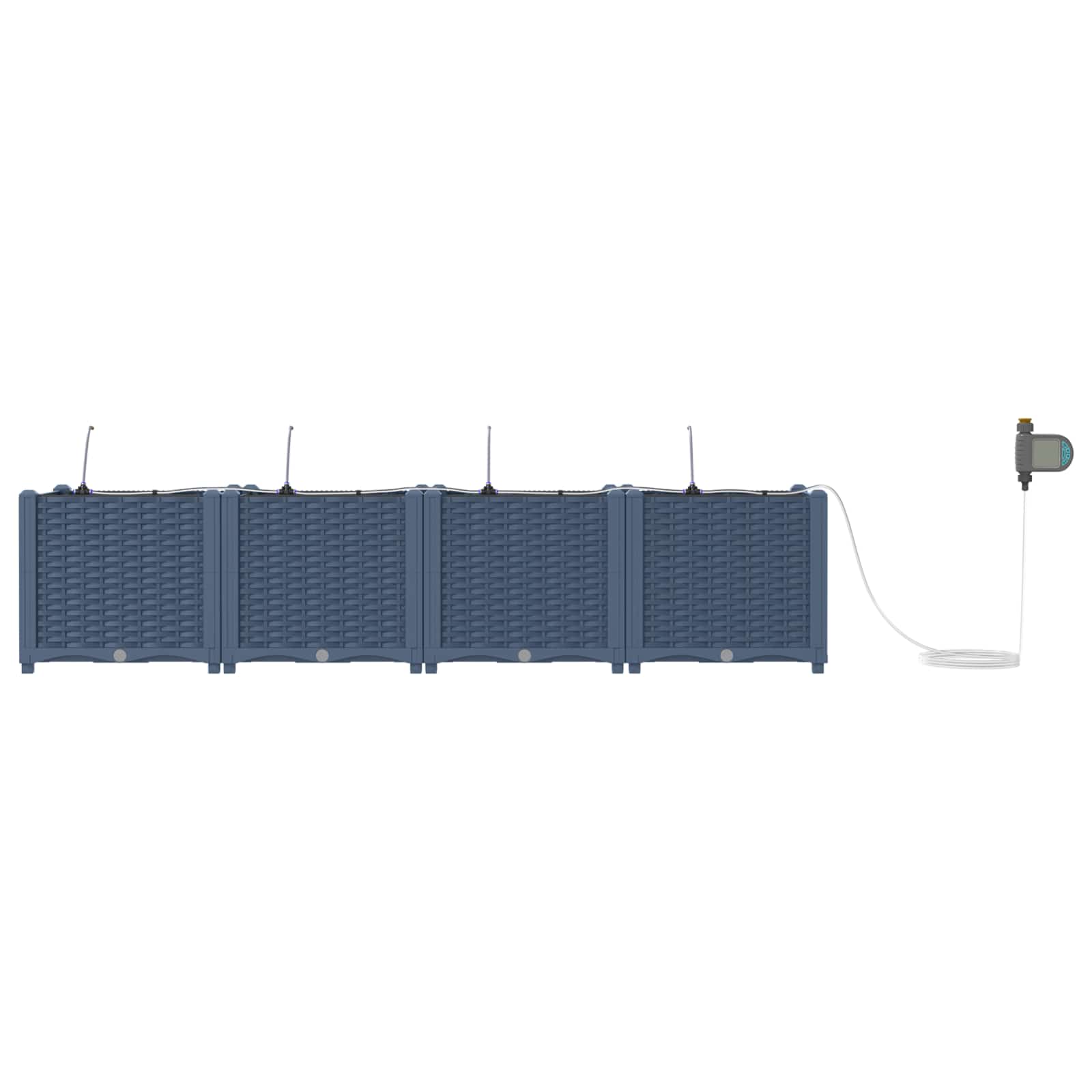 Vrtna saksija 4 pcs Sivi 160 x 40 x 37,5 cm Plastika