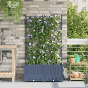 Vrtna saksija 2 pcs Sivi 80 x 40 x 142 cm Plastika