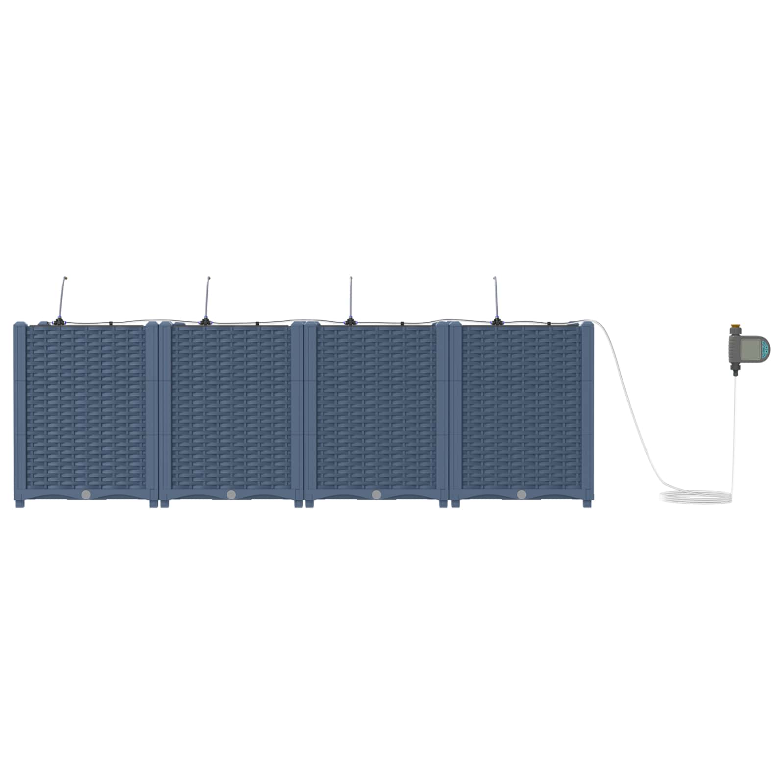 Vrtna saksija 4 pcs Sivi 160 x 40 x 52 cm Plastika