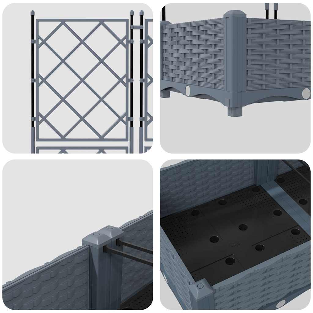 Vrtna saksija 2 pcs Svijetlo siva 80 x 40 x 125,5 cm Plastika