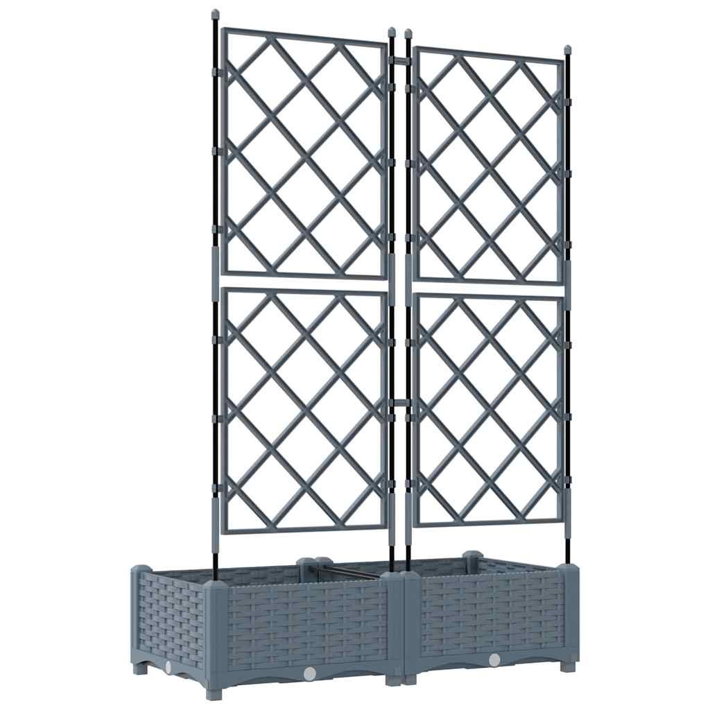Vrtna saksija 2 pcs Svijetlo siva 80 x 40 x 125,5 cm Plastika