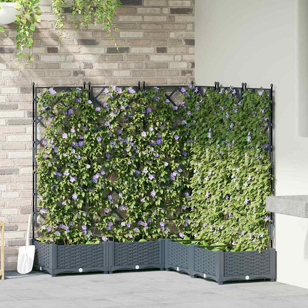 Vrtna saksija 5 pcs Svijetlo siva 120 x 120 x 125,5 cm Plastika