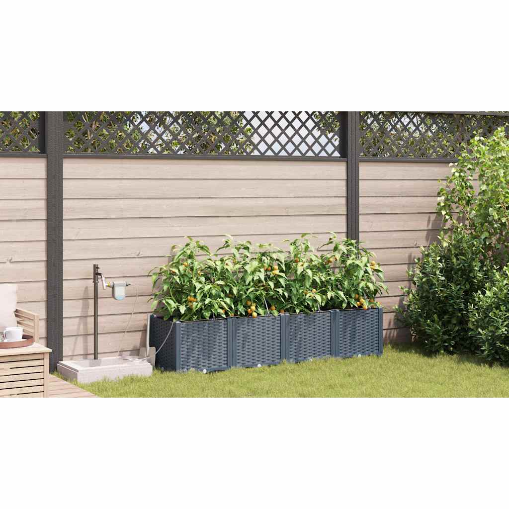 Vrtna saksija 4 pcs Svijetlo siva 160 x 40 x 37,5 cm Plastika