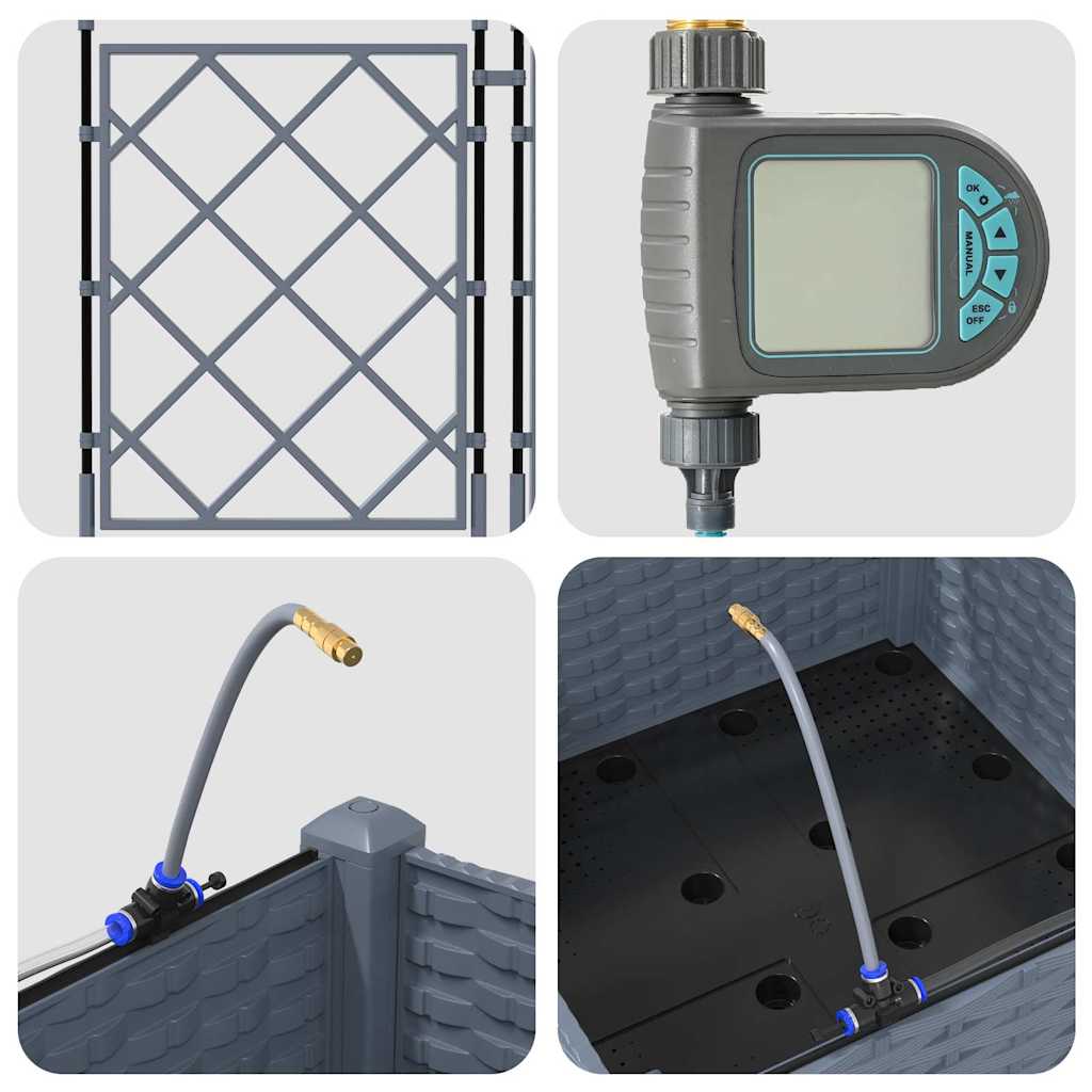 Vrtna saksija Svijetlo siva 40 x 40 x 126 cm Plastika