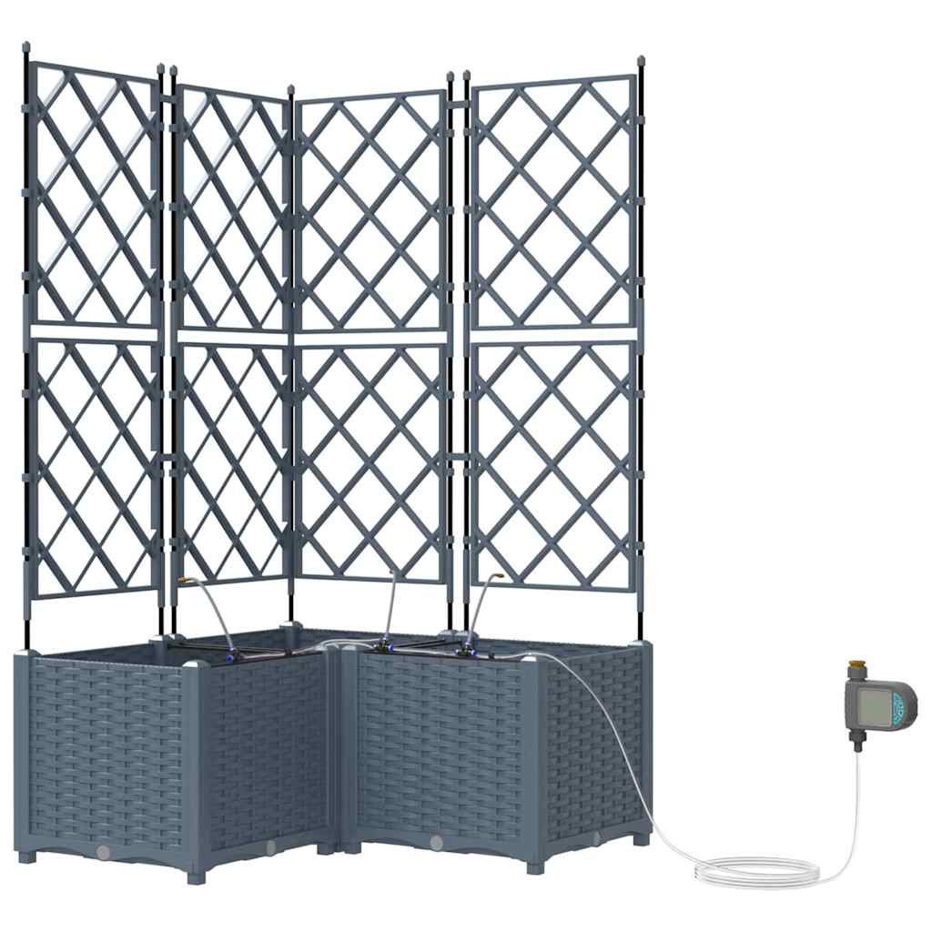 Vrtna saksija 3 pcs Svijetlo siva 80 x 80 x 142 cm Plastika