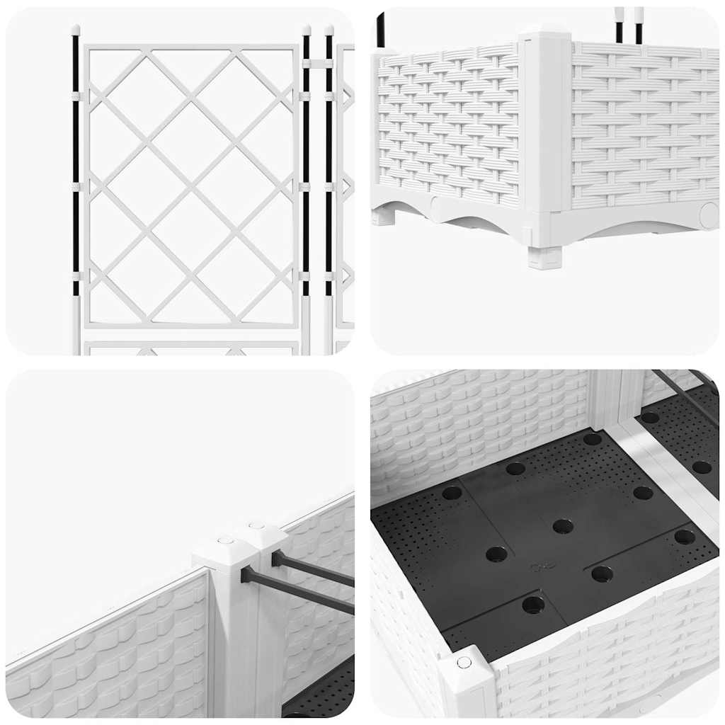Vrtna saksija 5 pcs Bijeli 120 x 120 x 125,5 cm Plastika
