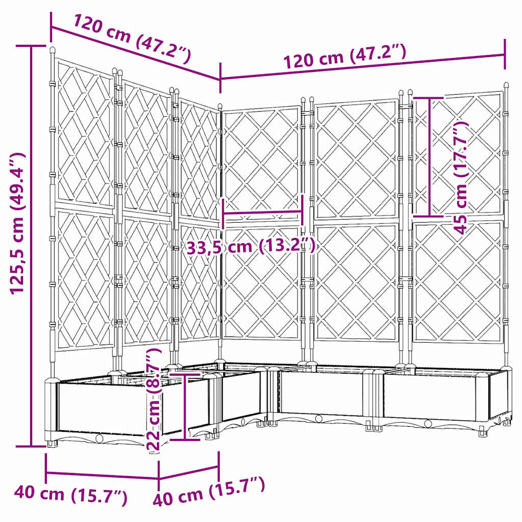 Vrtna saksija 5 pcs Bijeli 120 x 120 x 125,5 cm Plastika
