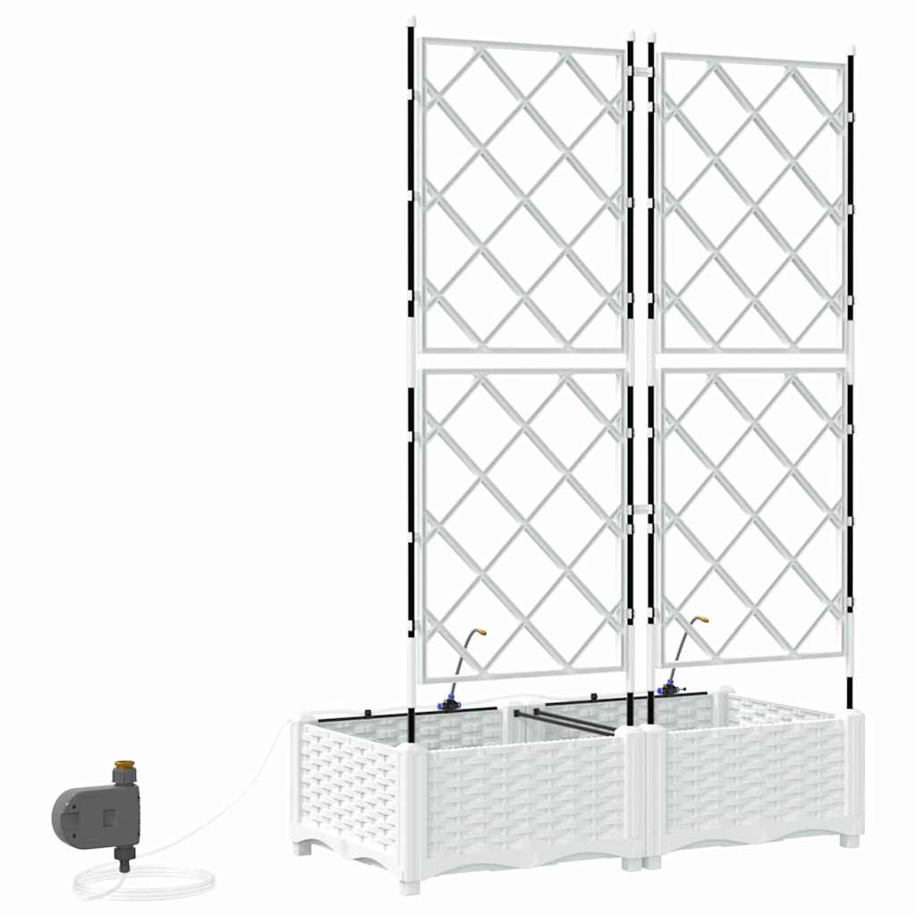 Vrtna saksija 2 pcs Bijeli 80 x 40 x 126 cm Plastika
