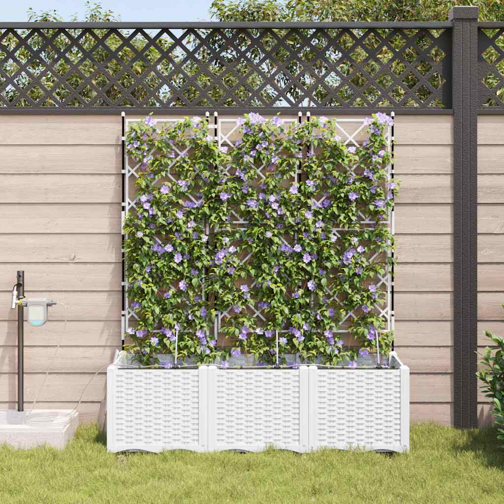 Vrtna saksija 3 pcs Bijeli 120 x 40 x 142 cm Plastika