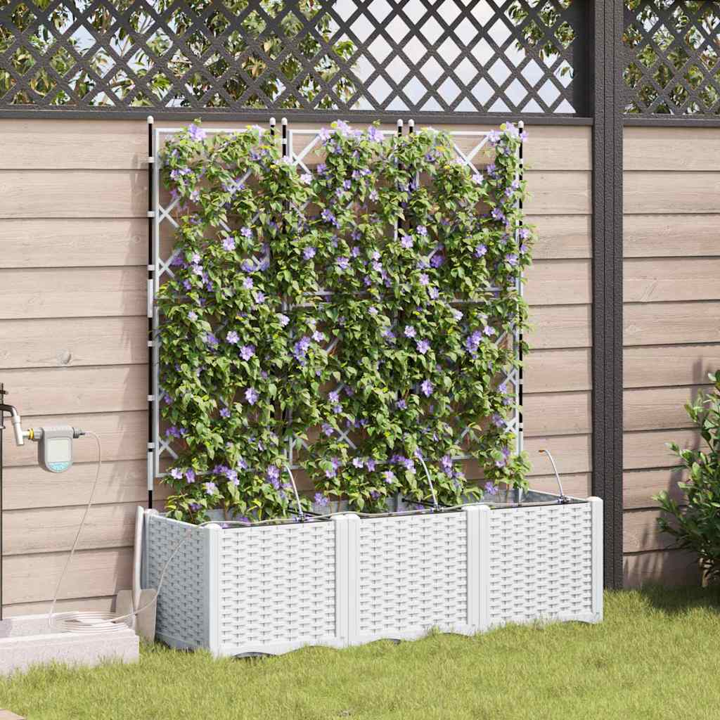 Vrtna saksija 3 pcs Bijeli 120 x 40 x 142 cm Plastika