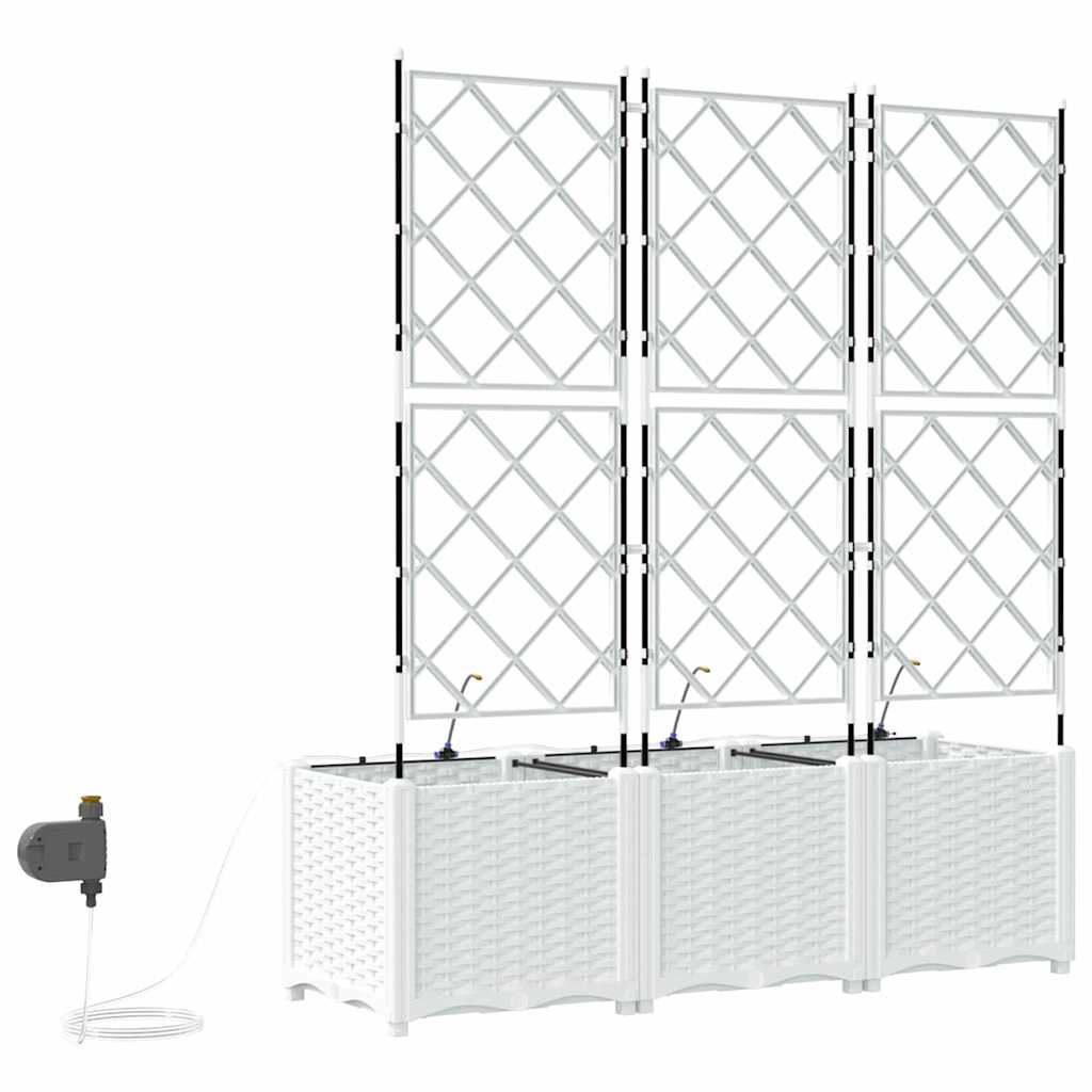 Vrtna saksija 3 pcs Bijeli 120 x 40 x 142 cm Plastika
