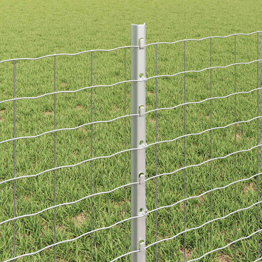 Stup za ogradu 5 pcs Srebrno 60 cm Čelik