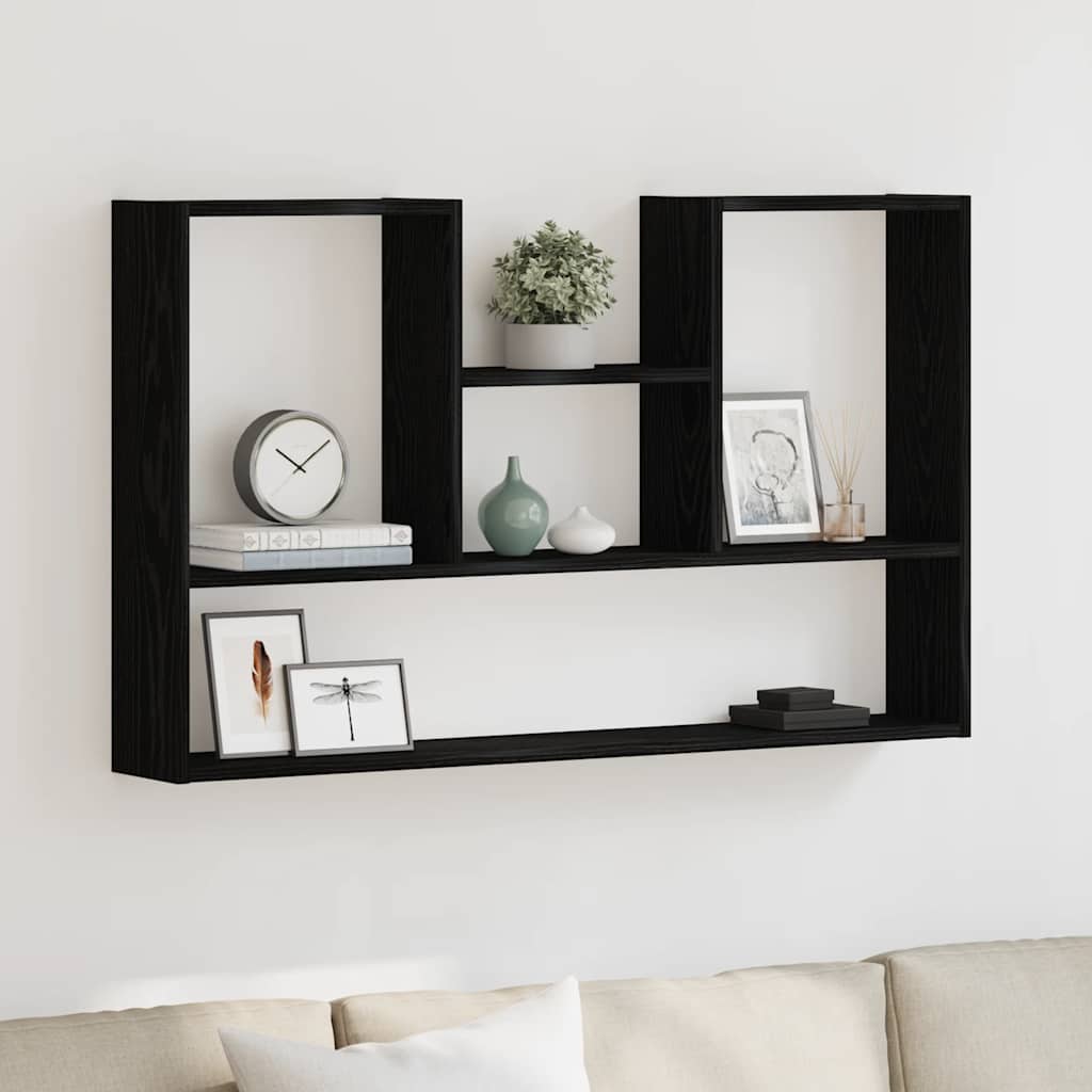 Zidna polica crni hrast 99x15x60 cm inženjerski drvo