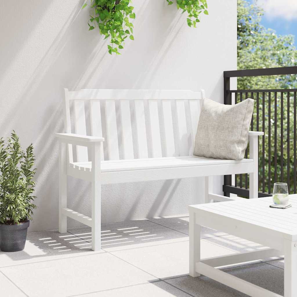 Vrtna klupa Bijelo 120 x 59 x 88 cm HDPE