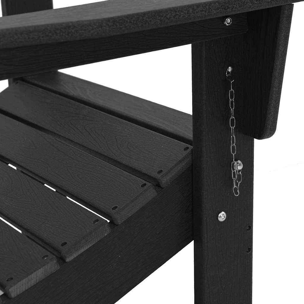 Sklopiva Adirondack stolica Crna 80,5 x 74,5 x 92 cm HDPE