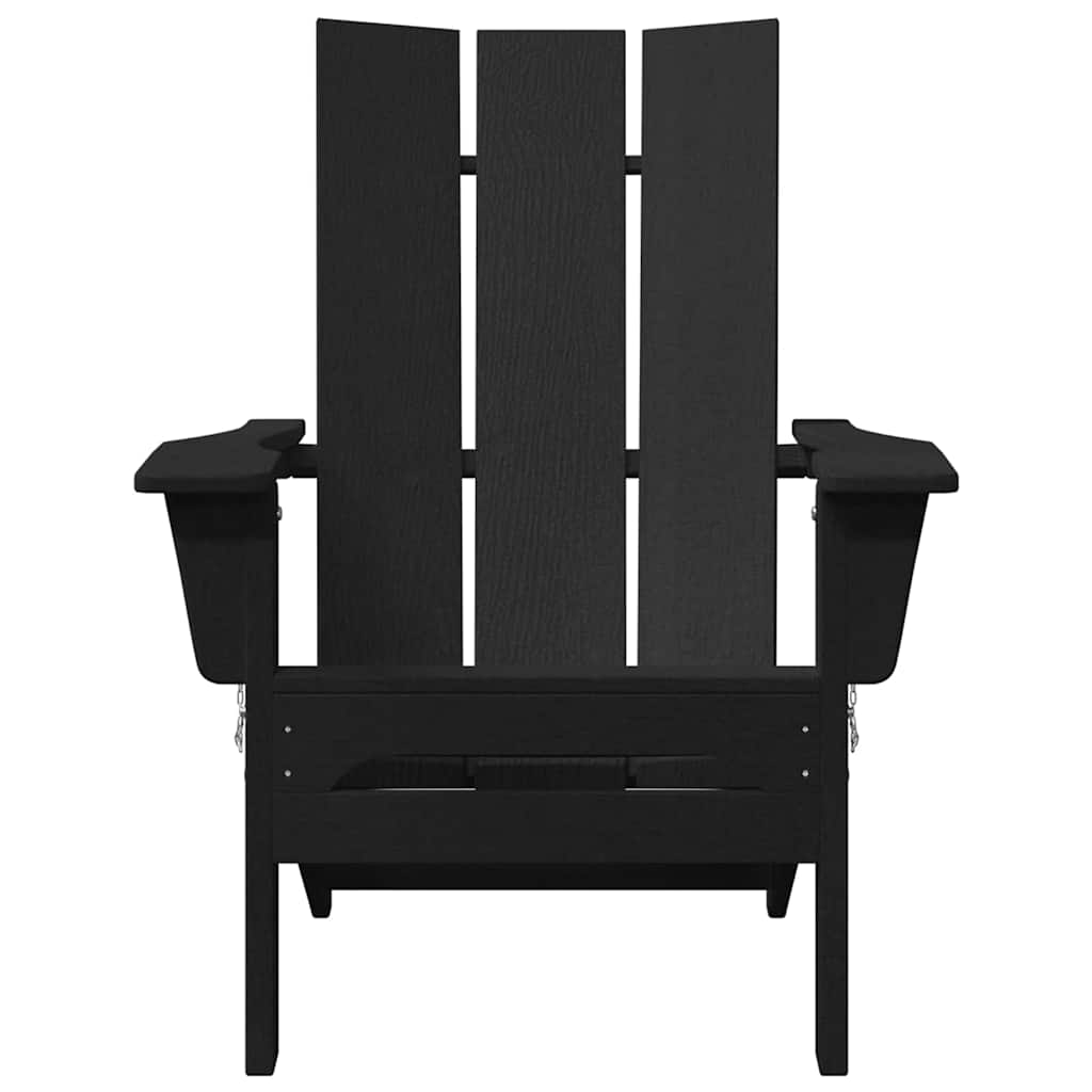 Sklopiva Adirondack stolica Crna 80,5 x 74,5 x 92 cm HDPE