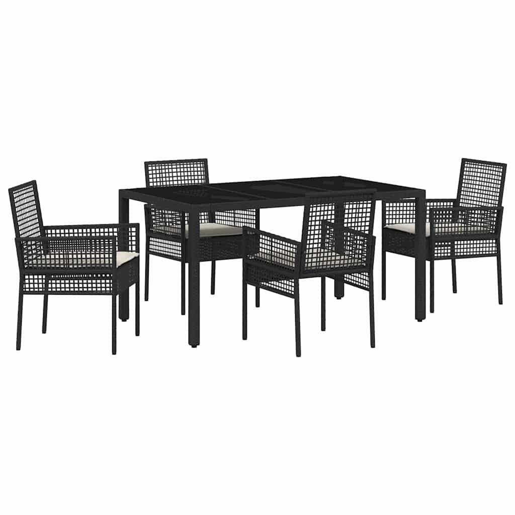 Vrtni set za objed 5 pcs Crna poliratan