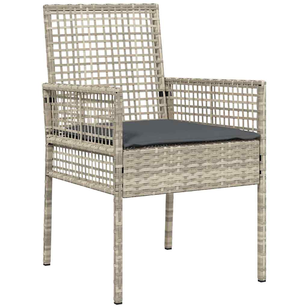 Vrtni set za objed 5 pcs Svijetlo siva poliratan