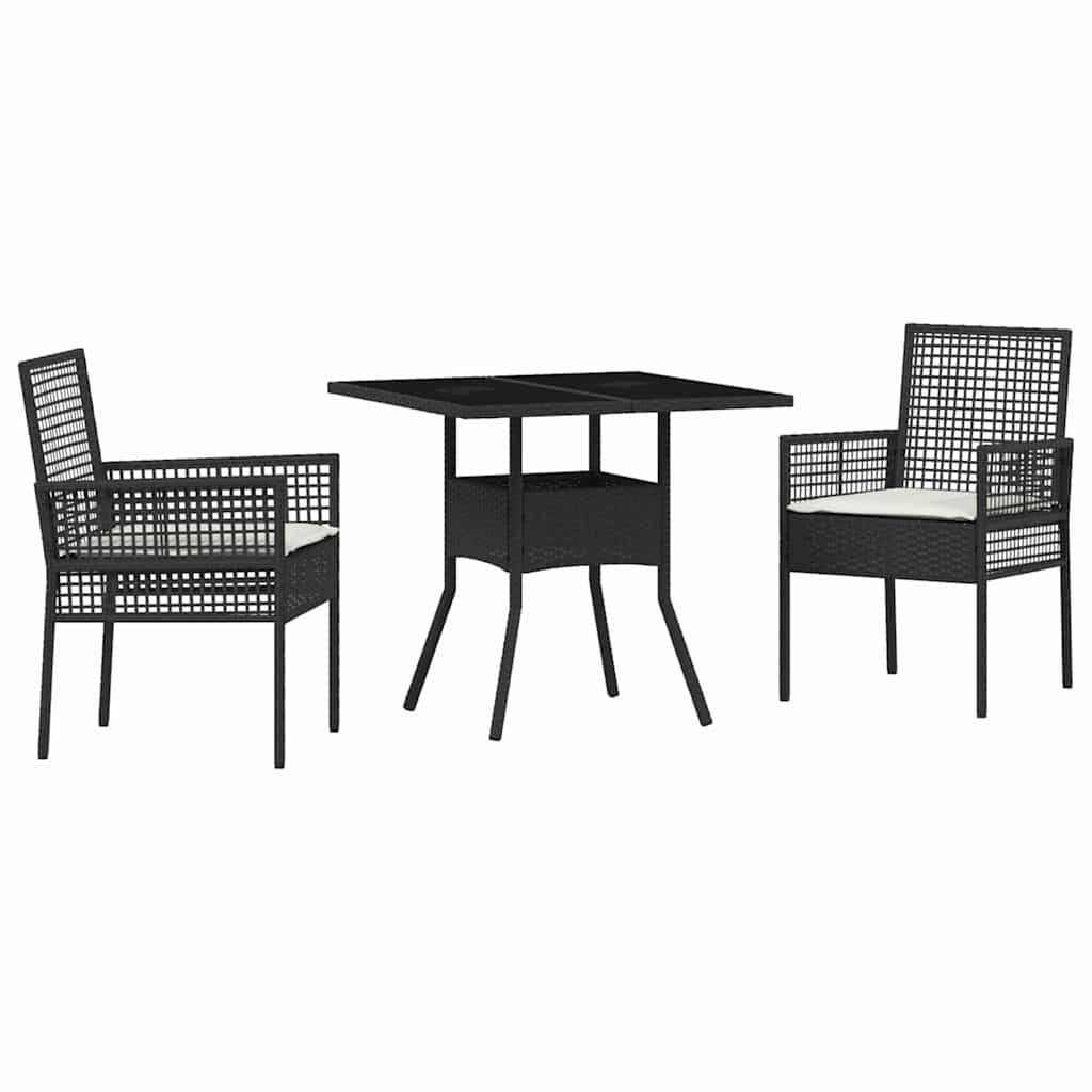 Vrtni set za objed 3 pcs Crna poliratan