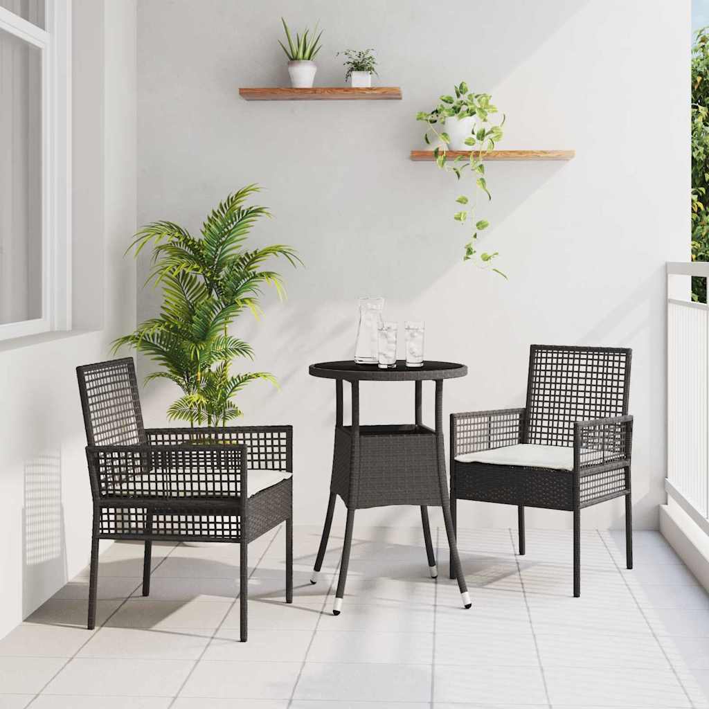 Vrtni set za objed 3 pcs Crna poliratan