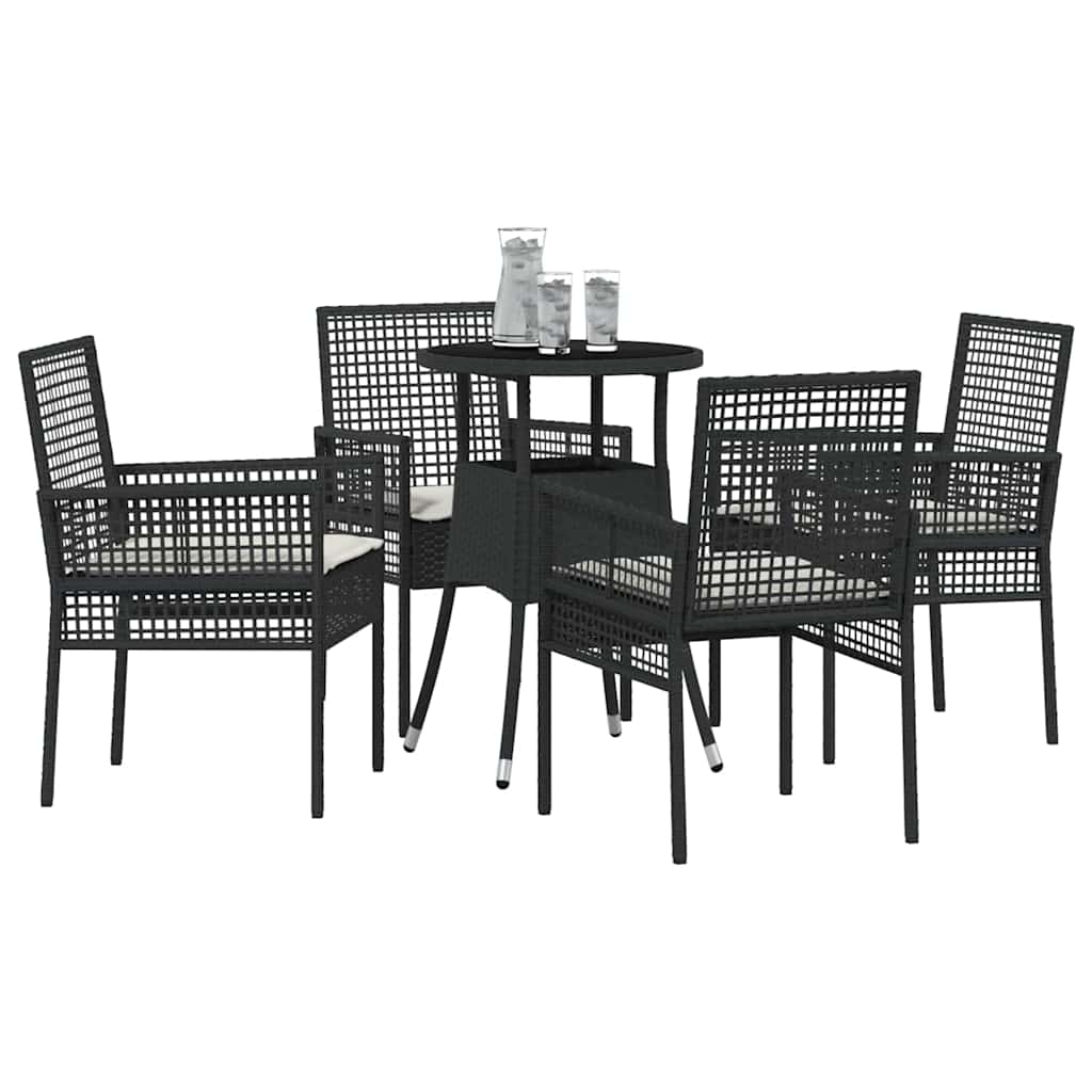 Vrtni set za objed 5 pcs Crna poliratan