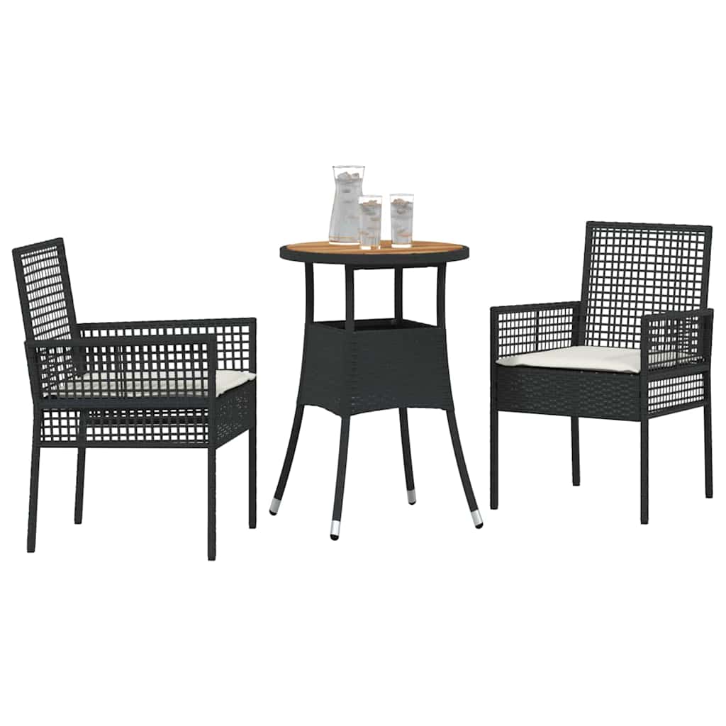 Vrtni set za objed 3 pcs Crna poliratan