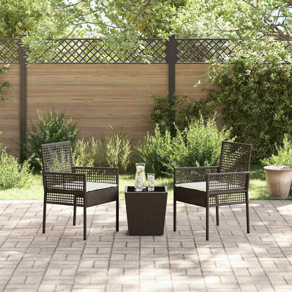 Bistro set za vrt 3 pcs Smeđa poliratan