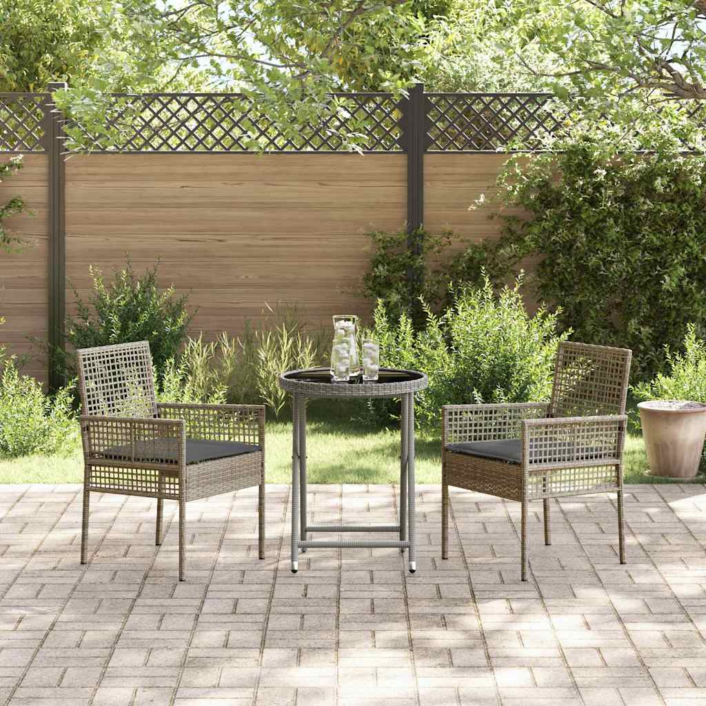 Bistro set za vrt 3 pcs Siva poliratan