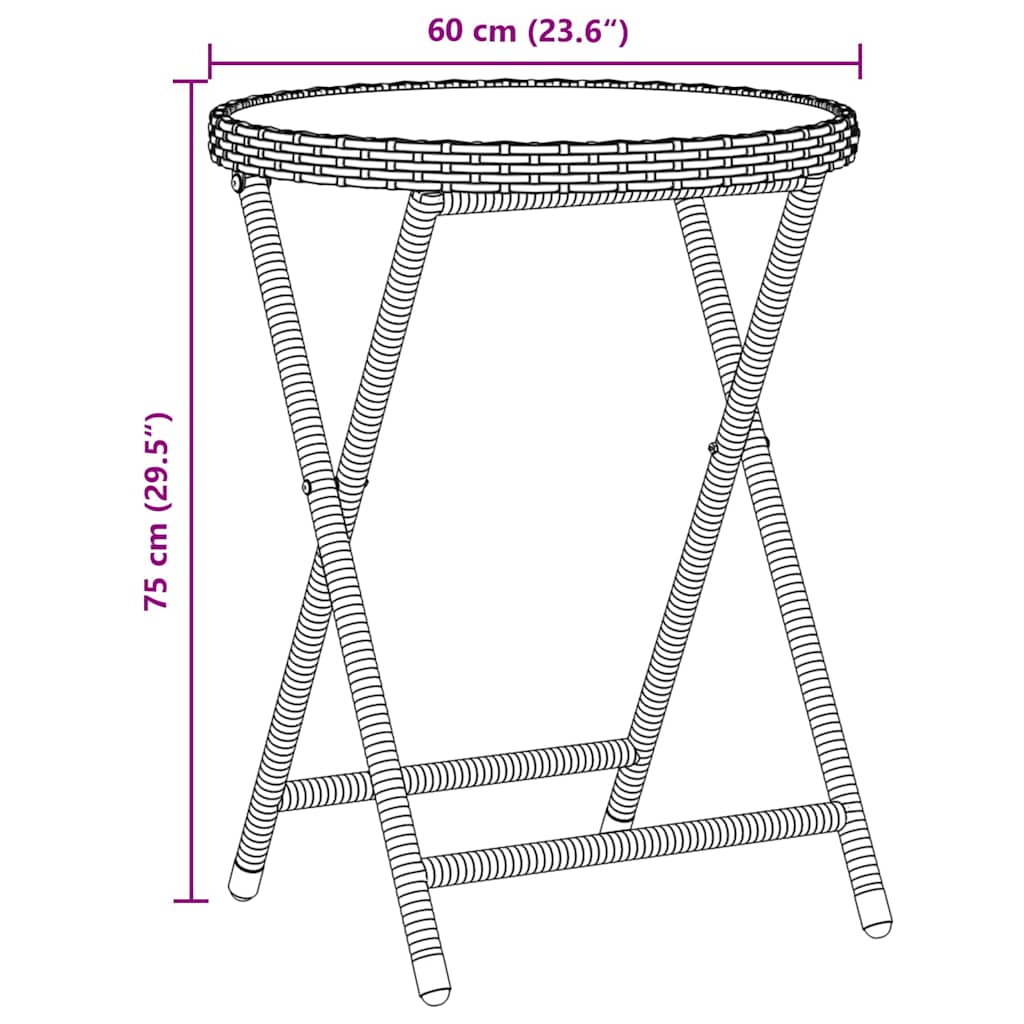 Bistro set za vrt 3 pcs Siva poliratan