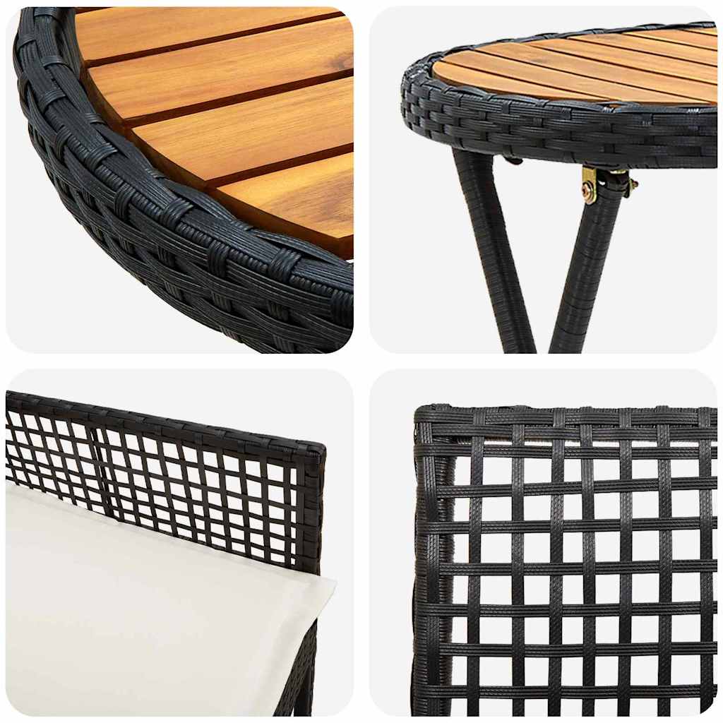 Bistro set za vrt 3 pcs Crna poliratan