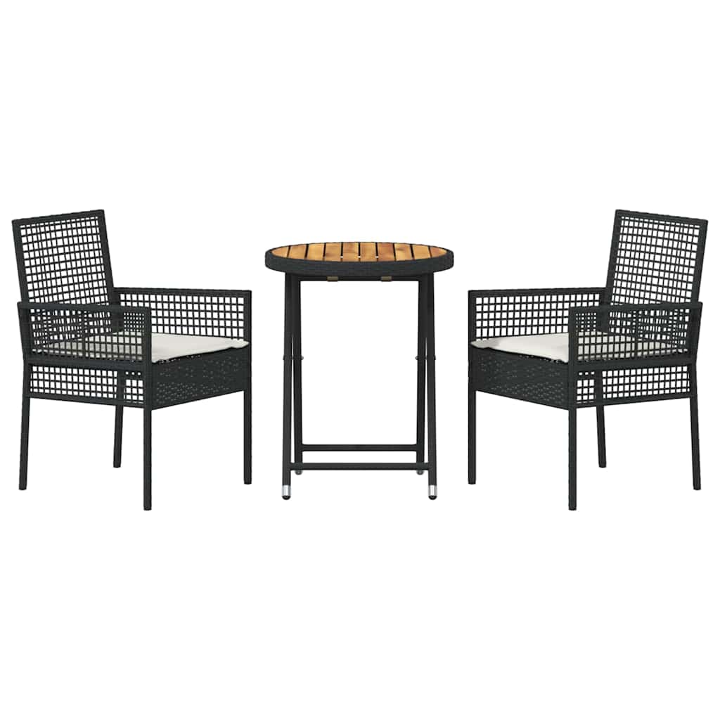 Bistro set za vrt 3 pcs Crna poliratan