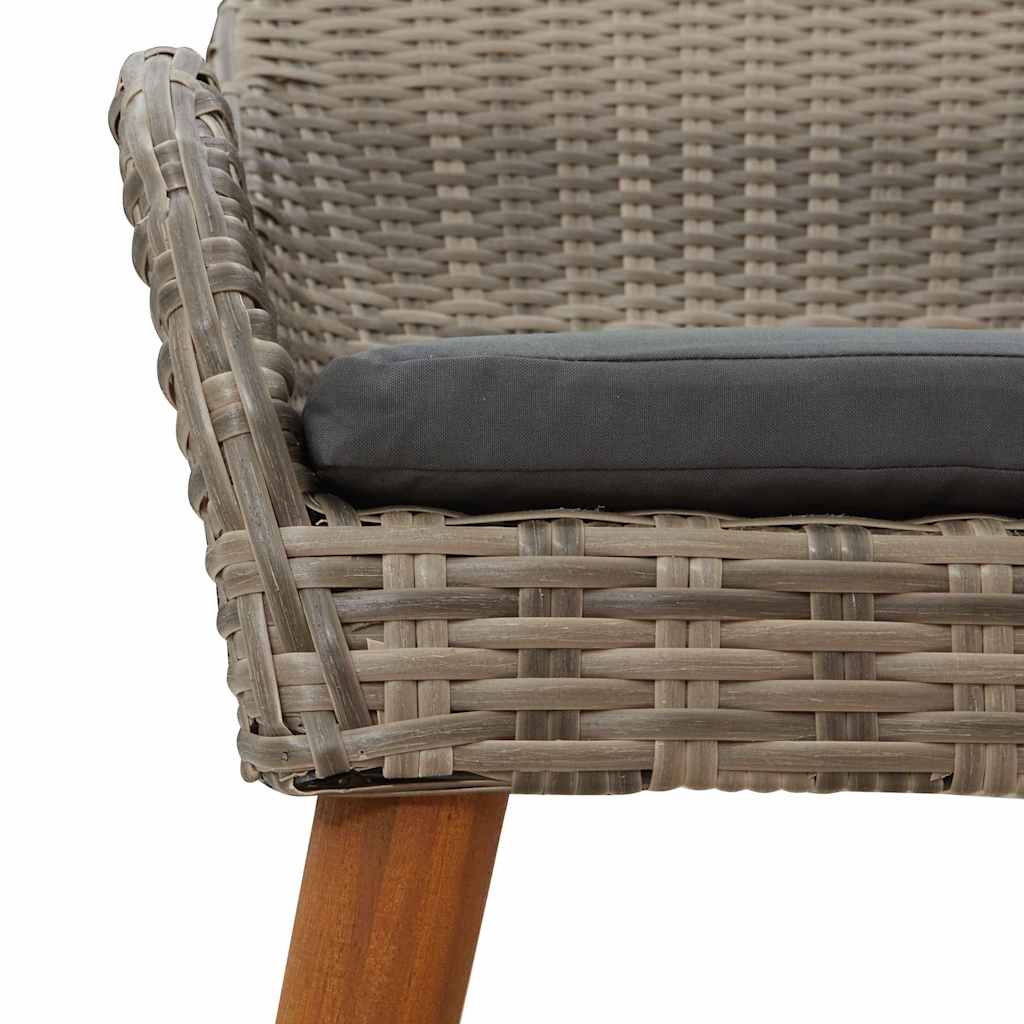 Vrtna stolica s jastukom 2 pcs Crna 62,5 x 55 x 82 cm poliratan