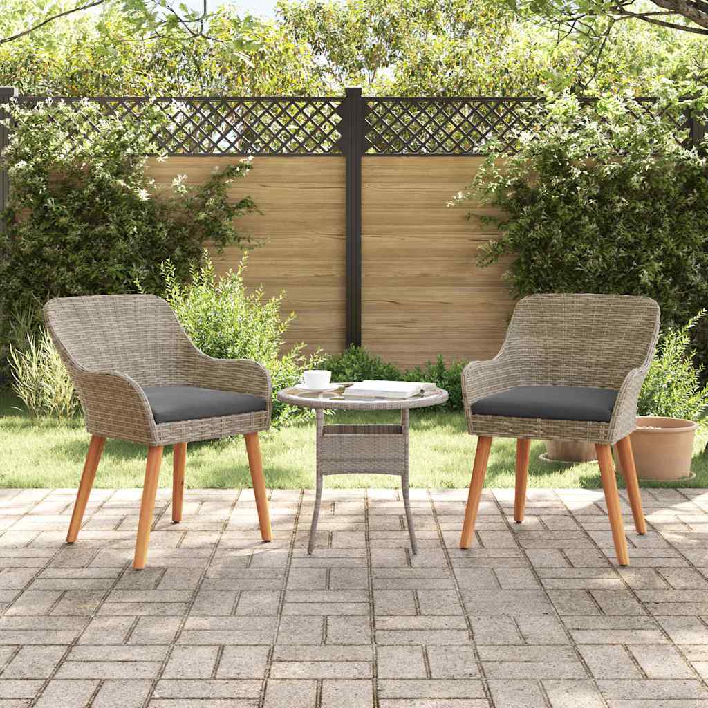 Vrtna stolica s jastukom 2 pcs Crna 62,5 x 55 x 82 cm poliratan