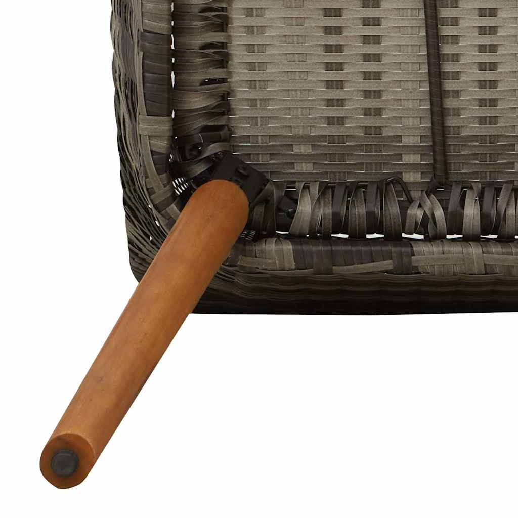 Vrtna stolica s jastukom 2 pcs Siva 62,5 x 55 x 82 cm poliratan