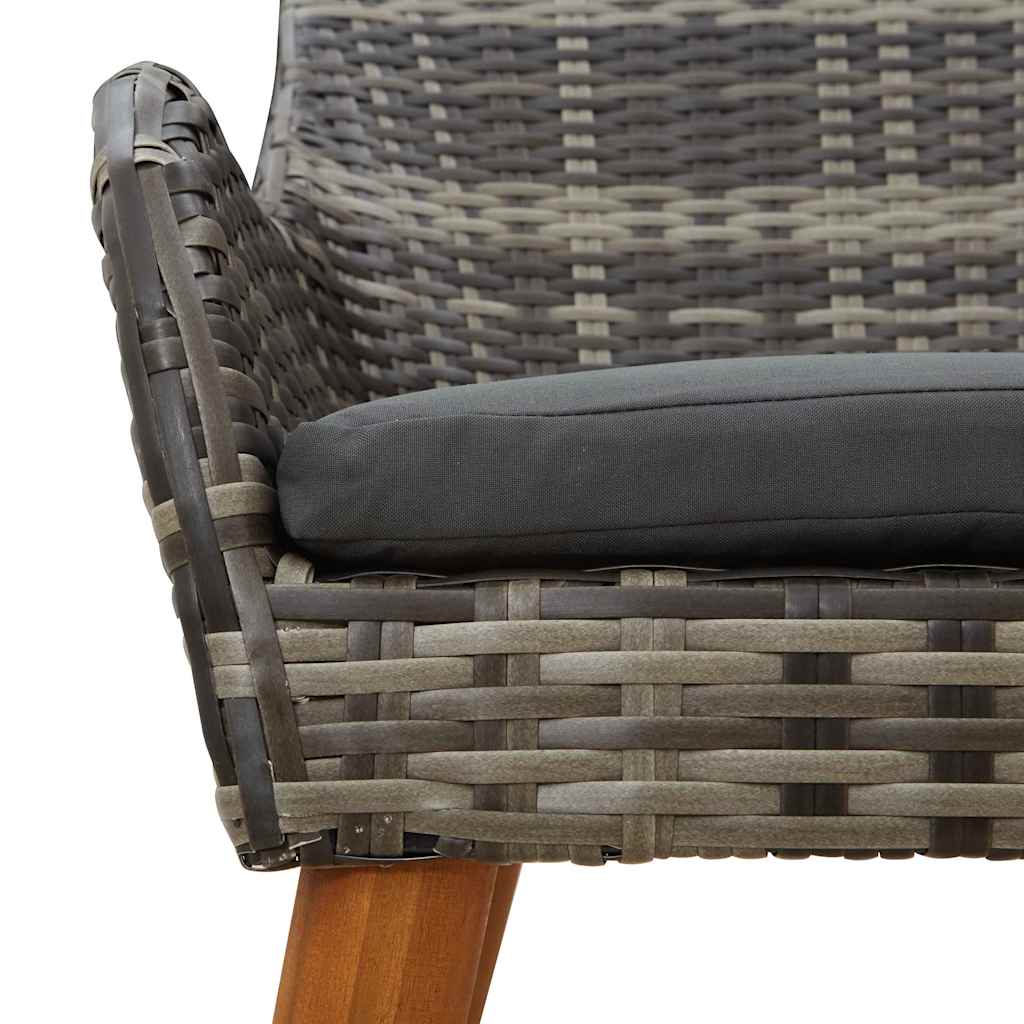 Vrtna stolica s jastukom 2 pcs Siva 62,5 x 55 x 82 cm poliratan